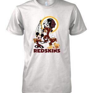 Mickey Donald Goofy Redskins Football Team NFL Crossover Funny Fan T-Shirt 166